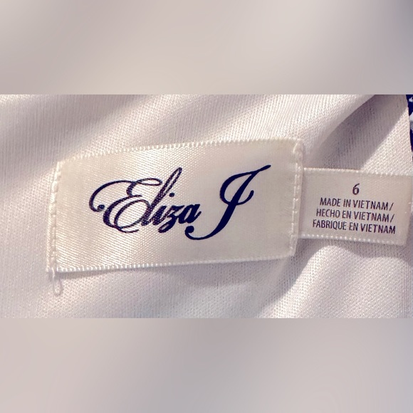 Eliza J. Soft Jersey 3/4 Sleeves A-Line Paisley Print Fit & Flare Mini Dress - Picture 9 of 9